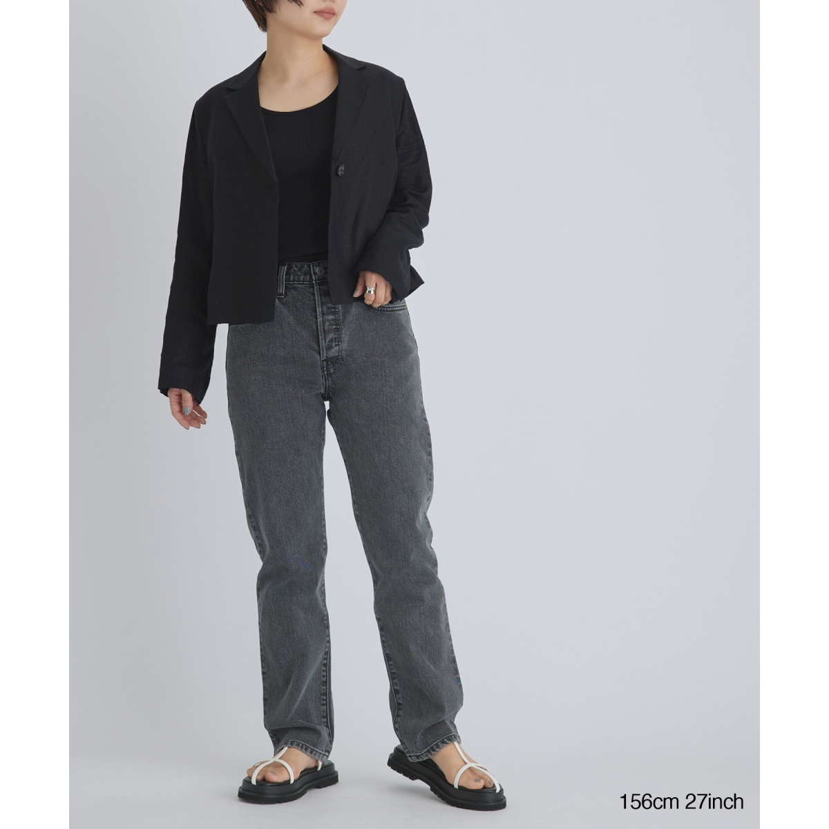 Levi's for BIOTOP】501 Black Cropped length28 | アダムエロペ(ADAM