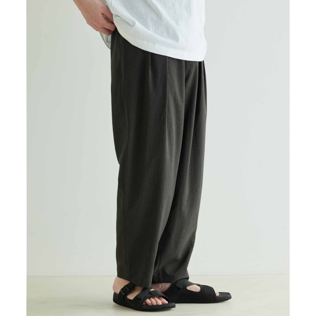 美品 アダムエロぺ ワイドテーパードアンクルパンツ 吸水速乾 接触冷感 Ｌ 接触冷感 ワイド テーパード アンクルパンツ/イージーケア/吸水速乾