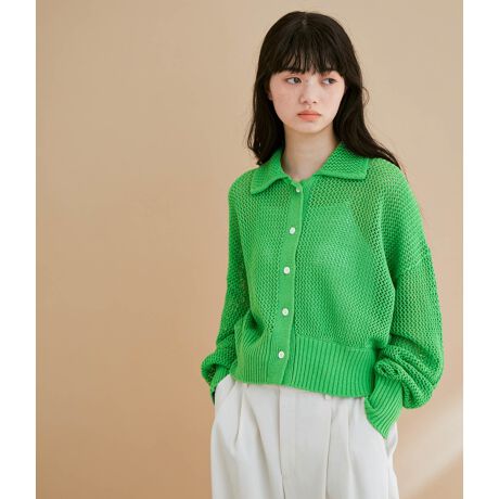 一部直営店舗・WEB限定】メッシュカーディガン | アダムエロペ(ADAM ET 