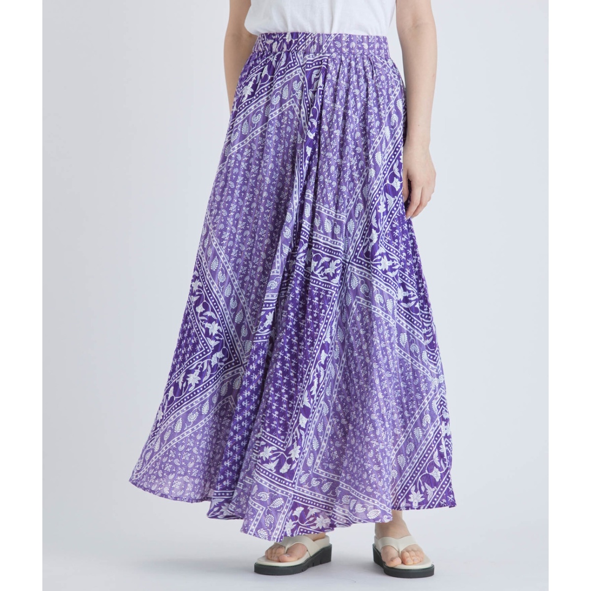 Sara mallika】COTTON BLOCK PATTERN SKIRT | アダムエロペ(ADAM ET ...