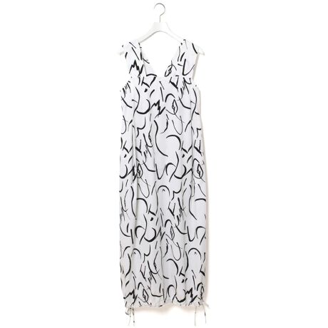 missing you already】PRINT SQUAREｰNECK TUCKED DRES | アダムエロペ 