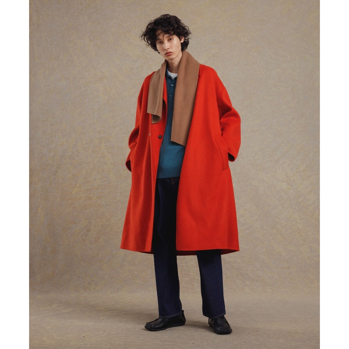 【美品】アダムエロペ BINISHIKAWA セミダブルコート L ブラック 美品】アダムエロペ BINISHIKAWA セミダブルコート L ブラック