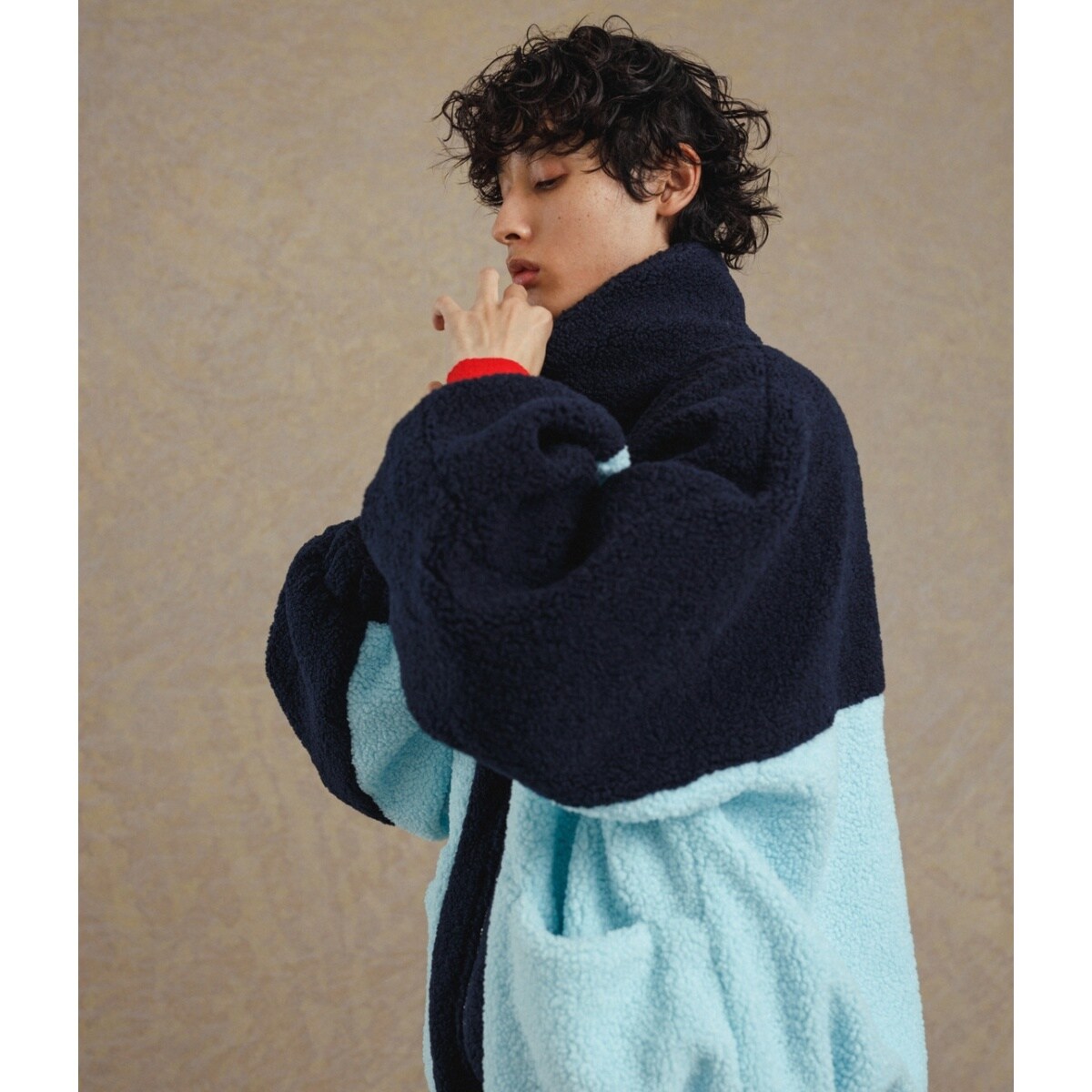 WEB限定】カラーブロック バイカラー ボリュームスリーブ ビッグ ボア