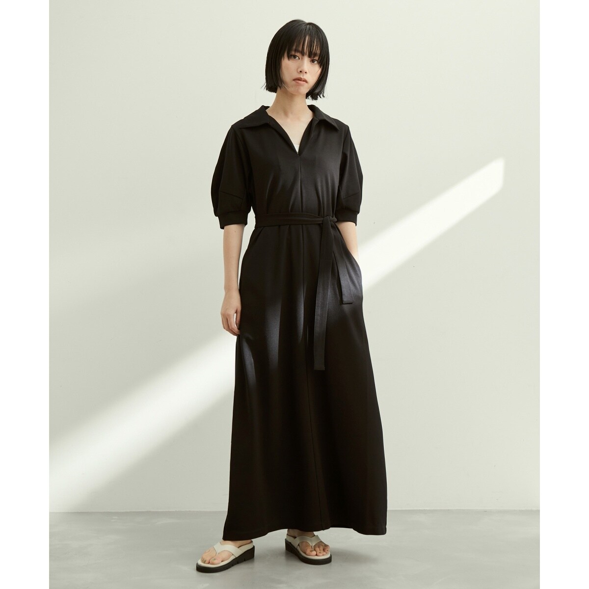 【完売品】ADAM ET ROPE' カットジャガードワンピース Adam et Rope' カットジャガードワンピース