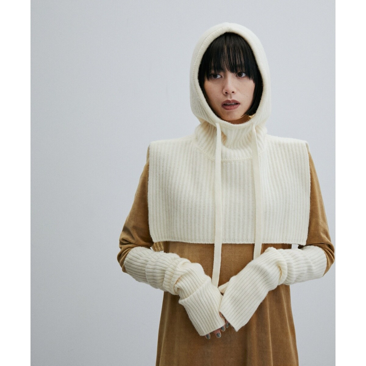 ADAM ET ROPE ウールカシミヤ バラクラバ　ホワイト ウールカシミヤバラクラバ | アダムエロペ(ADAM ET ROPE