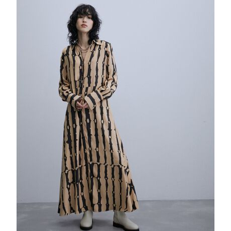 フォールドダイプリントワンピース | アダムエロペ(ADAM ET ROPE  