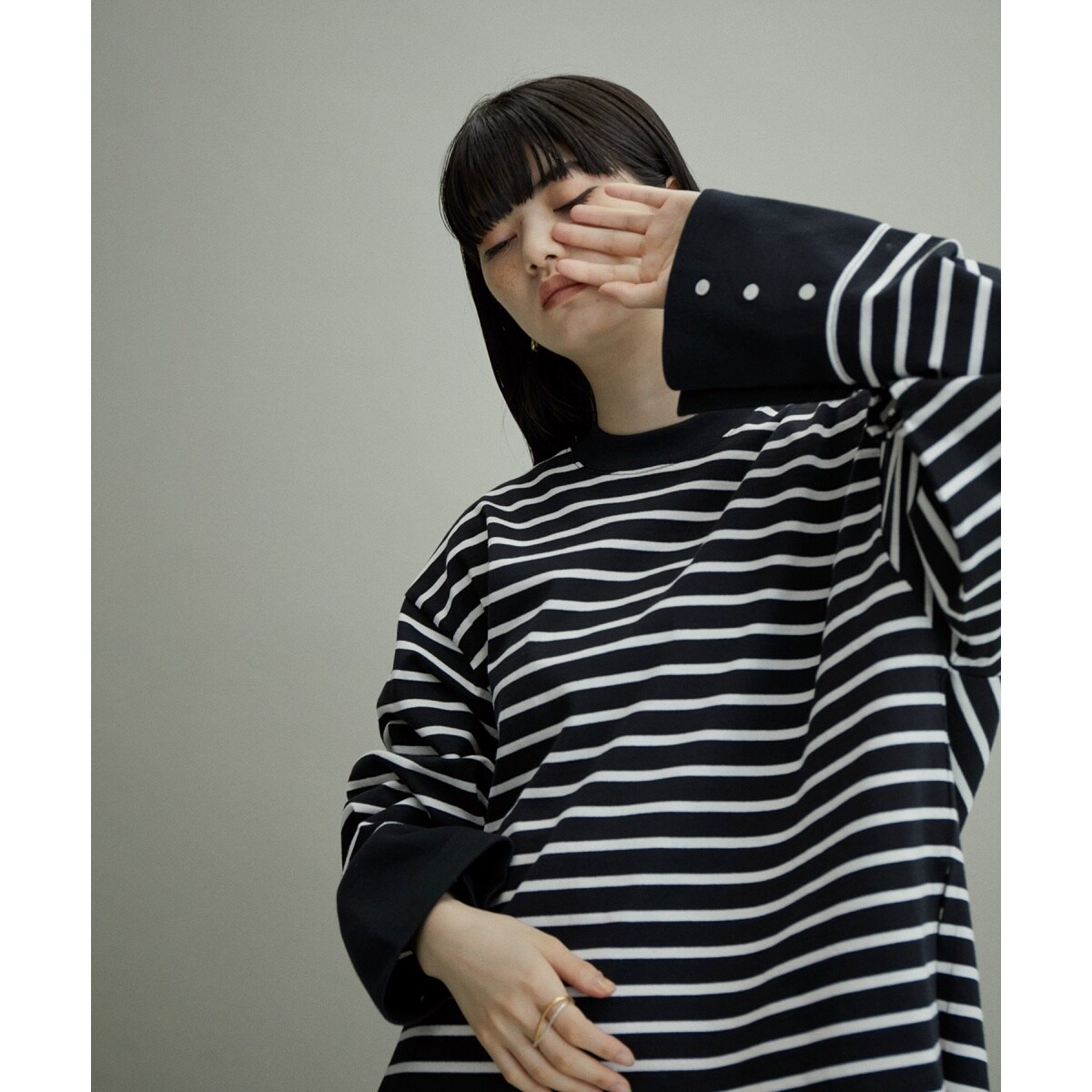 WEB限定(一部店舗展開あり)】ボーダーカフスロンTEE | アダムエロペ