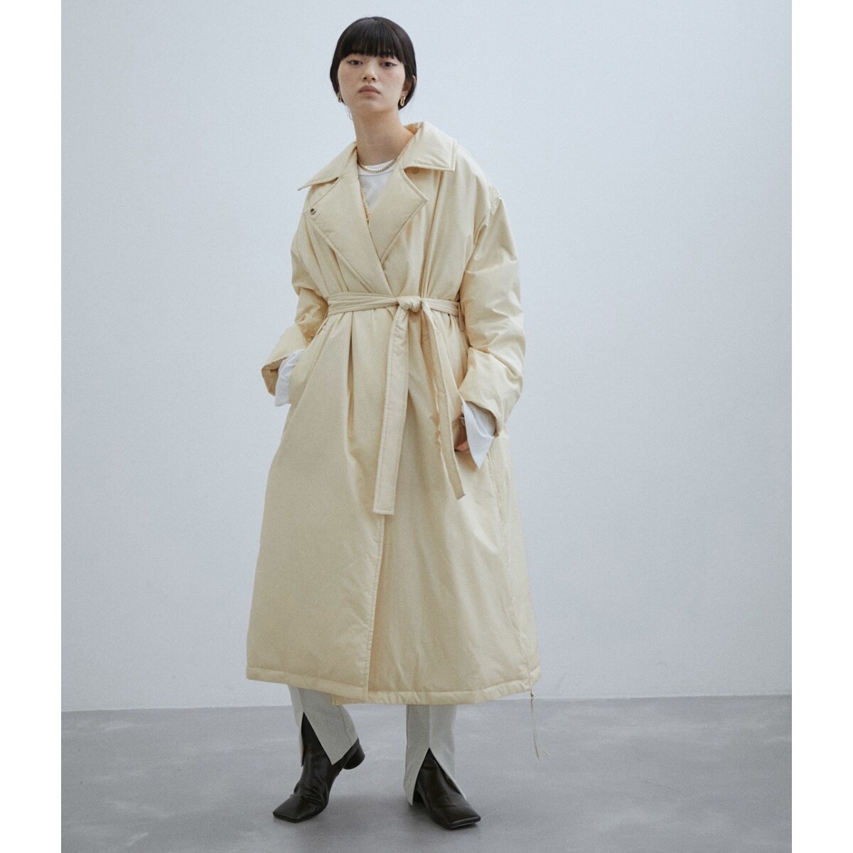 サステナブル】ALLIEDパファーラペルコート | アダムエロペ(ADAM ET