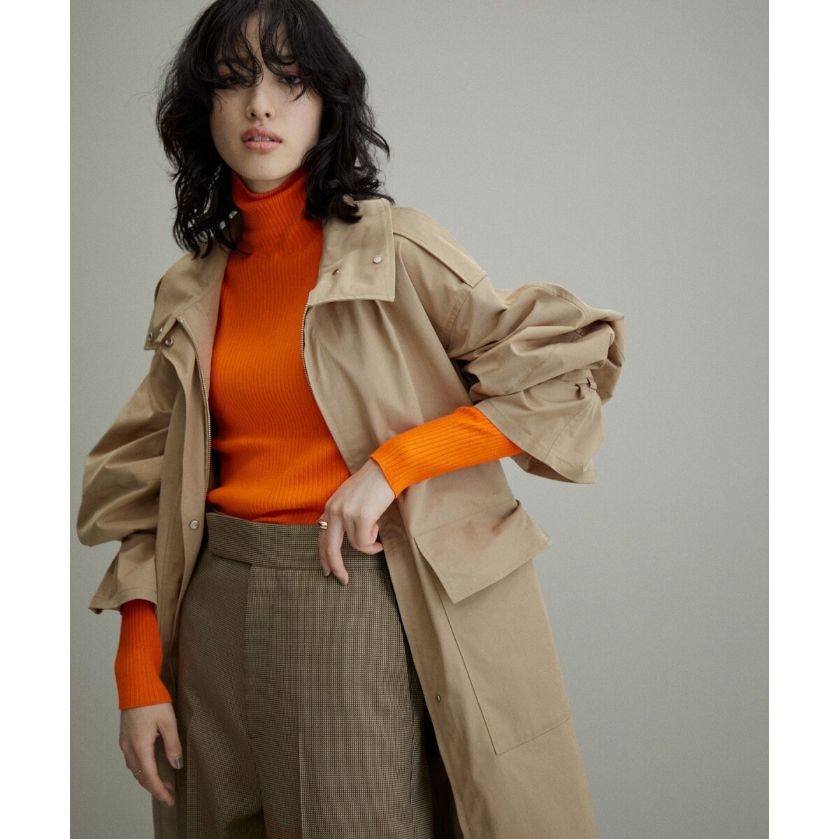 WEB限定(一部店舗展開あり)】トップボリュームスタンドカラーコート