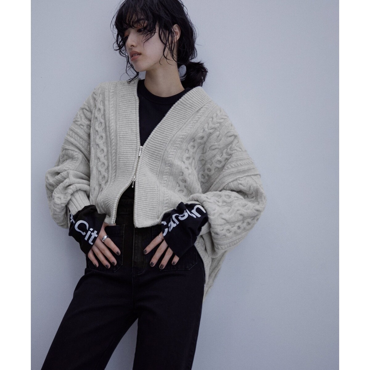 アダムエロペ【サステナブル】リサイクルウールZIPカーディガン cc007-96099-02b.jpg