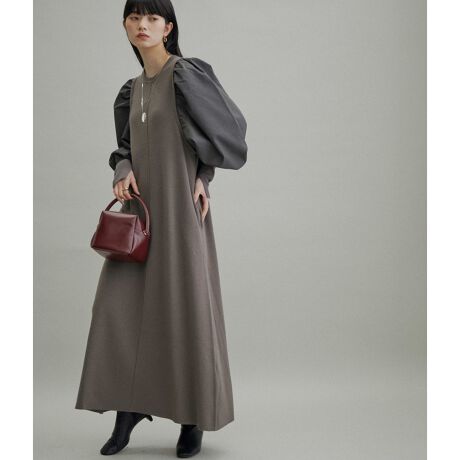 WEB限定(一部店舗展開あり)】ボリュームスリーブニットワンピース 