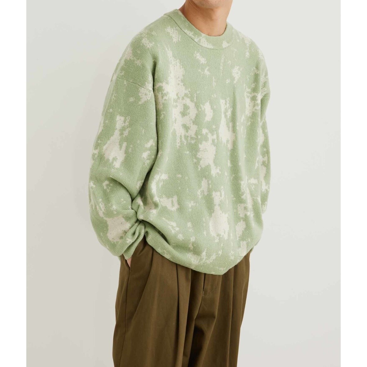 アルパカミックス パフィー ジャカード ニットプルオーバー