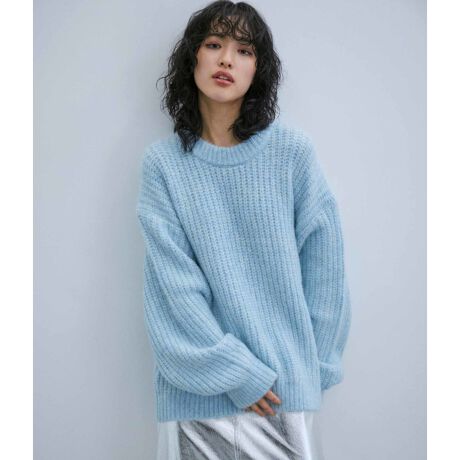 アルパカミックス オーバーサイズ ニットプルオーバー/ユニセックス 