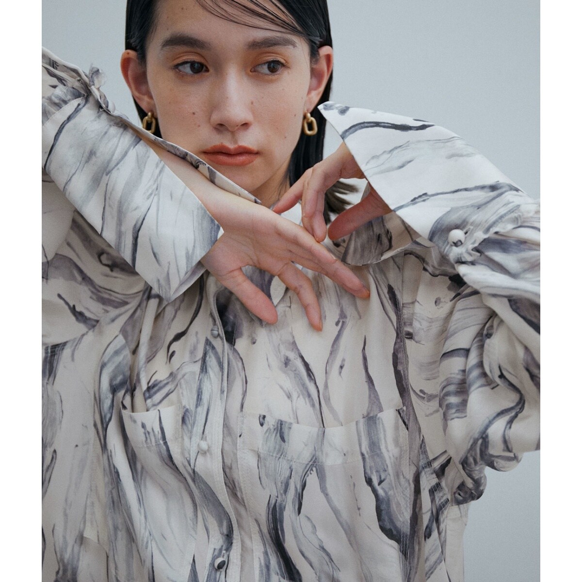 ステッチディテールロングシャツ | アダムエロペ(ADAM ET ROPE ステッチディテールロングシャツ | アダムエロペ(ADAM ET ROPE