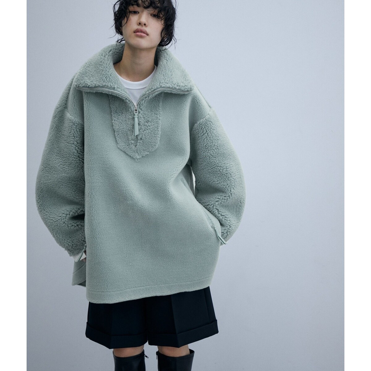 ヴェニット VENIT 「WOOL POLYESTER BOA RIDRS VEST」 ボアベスト スカイブルー サイズ：36 Venit ⁄ ヴェニット DRY WOOL MIX TOP（ニット／セーター）｜Spick and