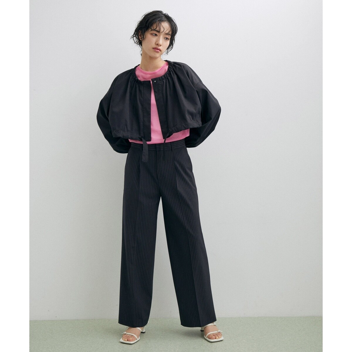 【ADAM ET ROPE' 】 コルセットコンビセミワイドパンツ アダムエロペ コルセットコンビセミワイドパンツ その他