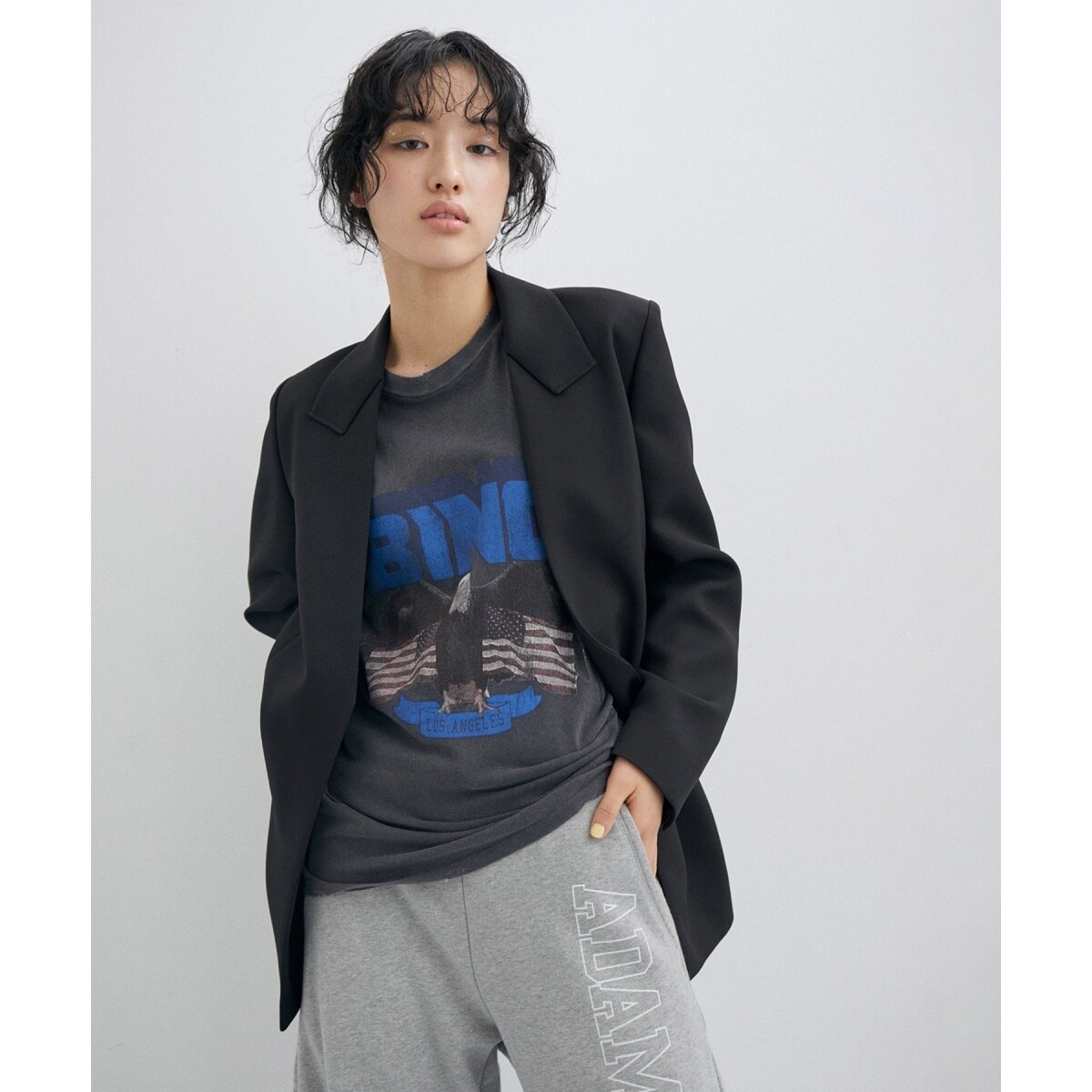 美品　アダムエロペ　シェイプフォルムシングルジャケット　36 オケージョンにも ADAM ET ROPÉ FEMME(アダム エ ロペ ファム) / 【サステナブル