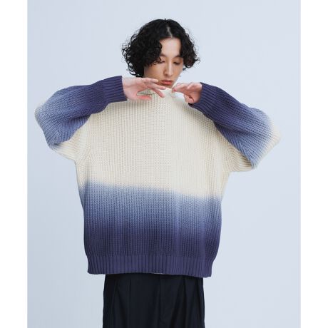WEB限定】Dip Dye グラデーション 畦編み ルーズニット / ユニセックス 