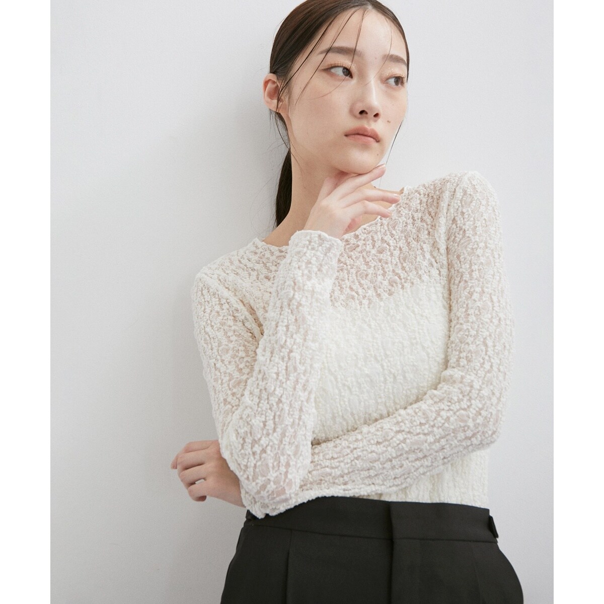 Adam et Rope&#39; - y&amp;o レースプルオーバー セール】【WEB限定】レースプルオーバー（Tシャツ/カットソー