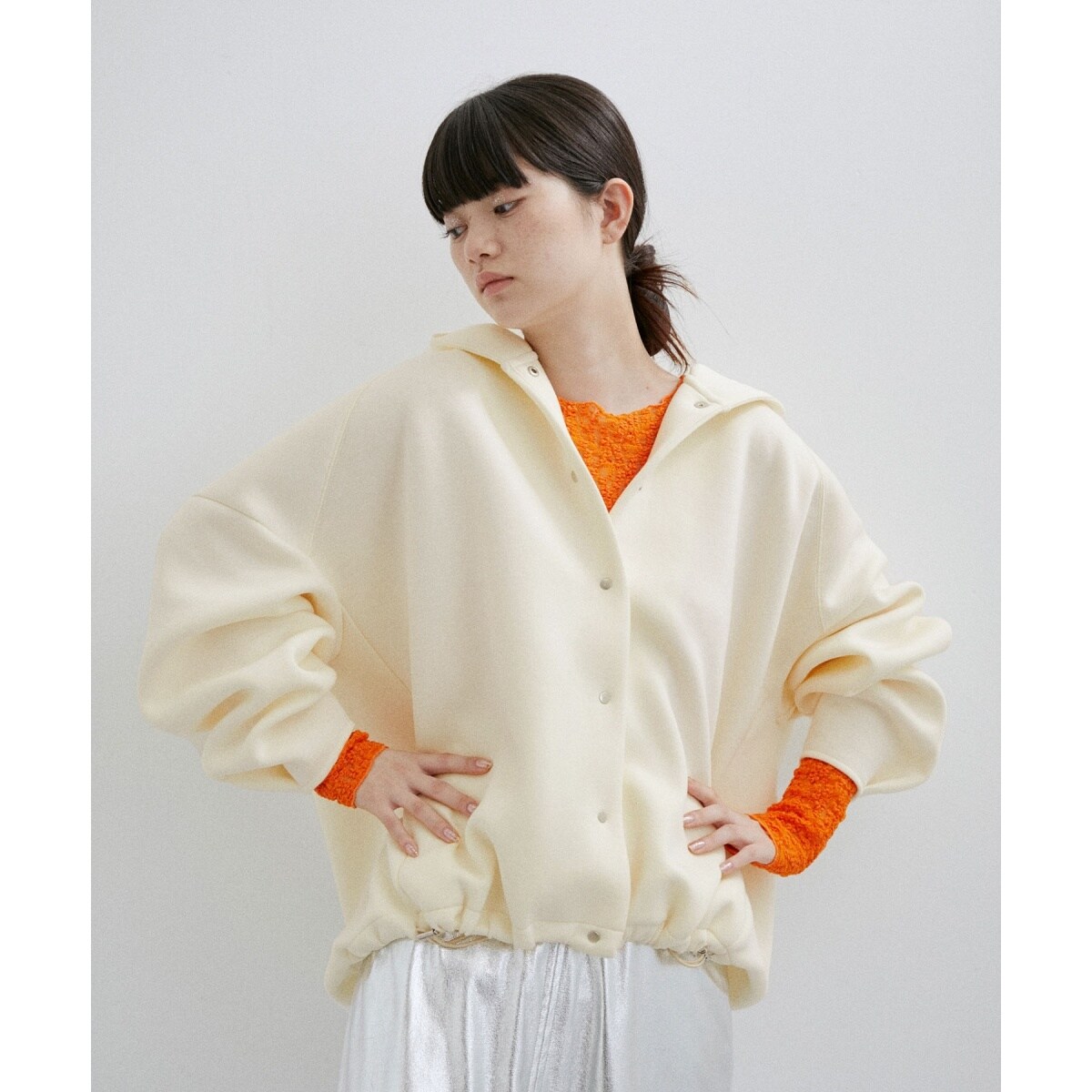 極美品 アダムエロペ フーディーブルゾン ダンボール素材 ゆったり ストレッチ ADAM ET ROPE'（アダムエロペ） パーカー マウンテンパーカー 【Proof