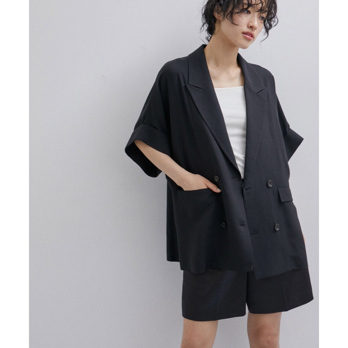 サステナブル】ショートスリーブジャケット | アダムエロペ(ADAM