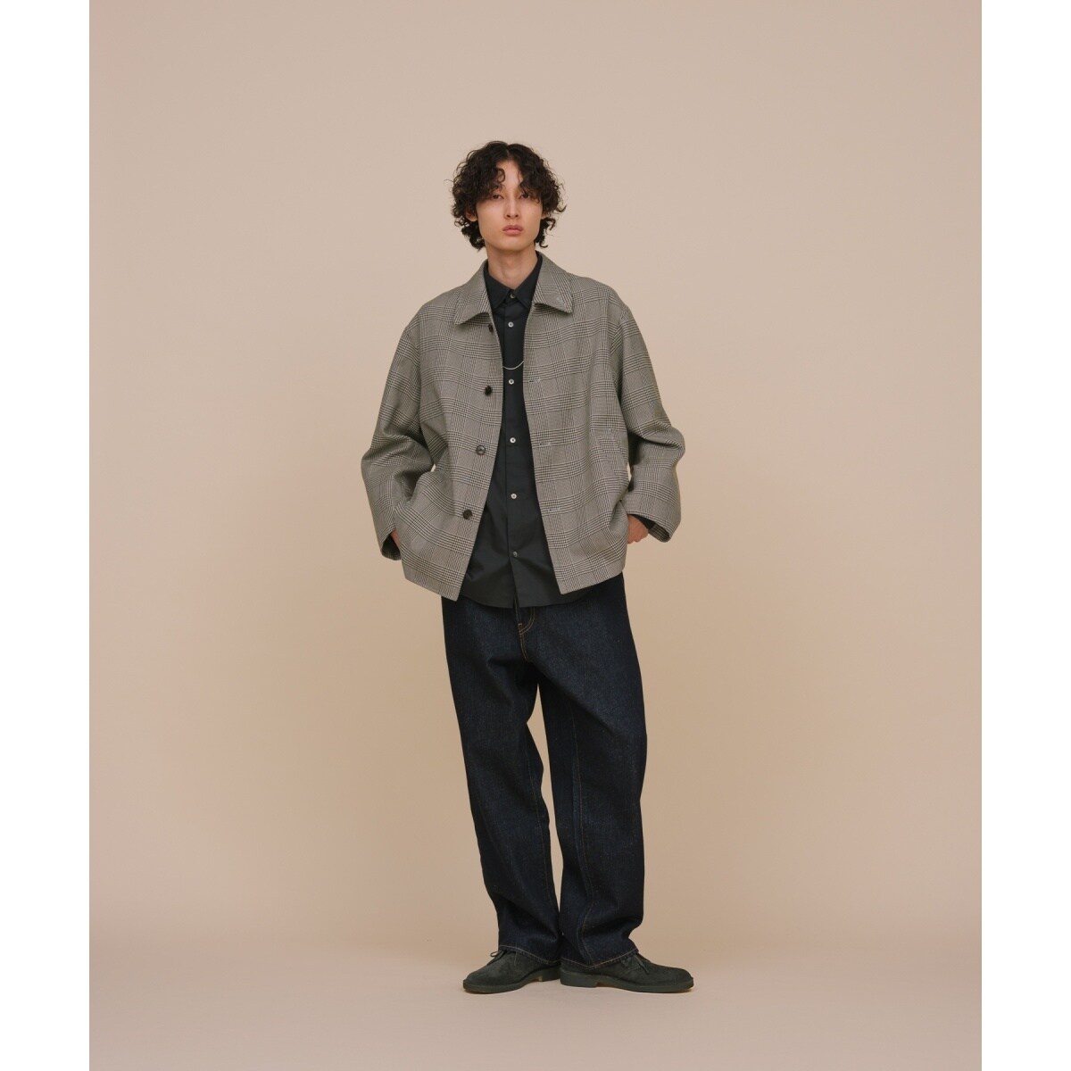 TECHTWEED】オーバー ショートコート / ロングシーズン着用可能