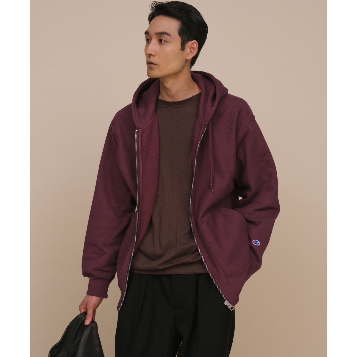 別注》【CHAMPION】SEPARATE POCKET ZIP UP REVERSE WEAVE HOODIE