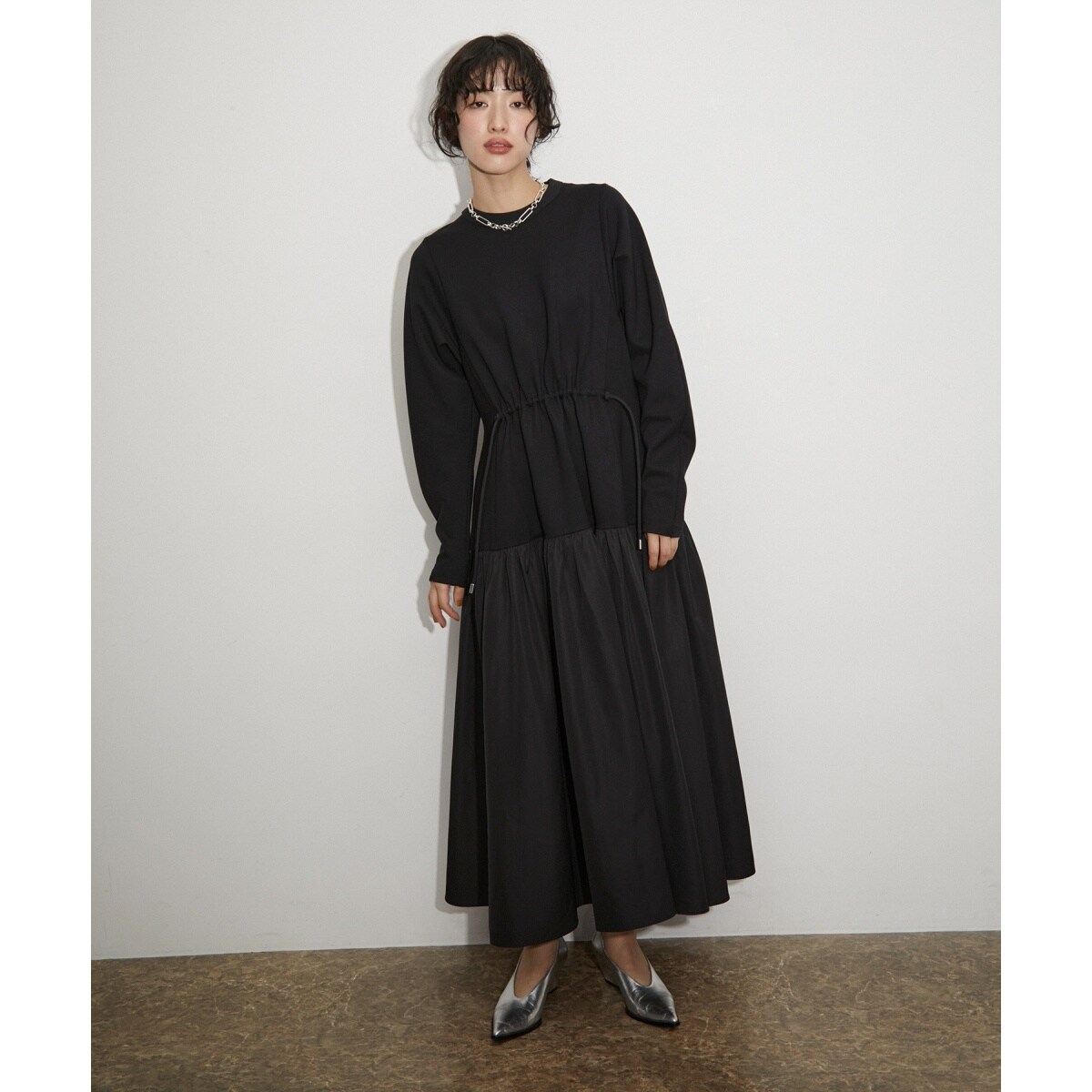 サステナブル】タフタコンビワンピース | アダムエロペ(ADAM ET