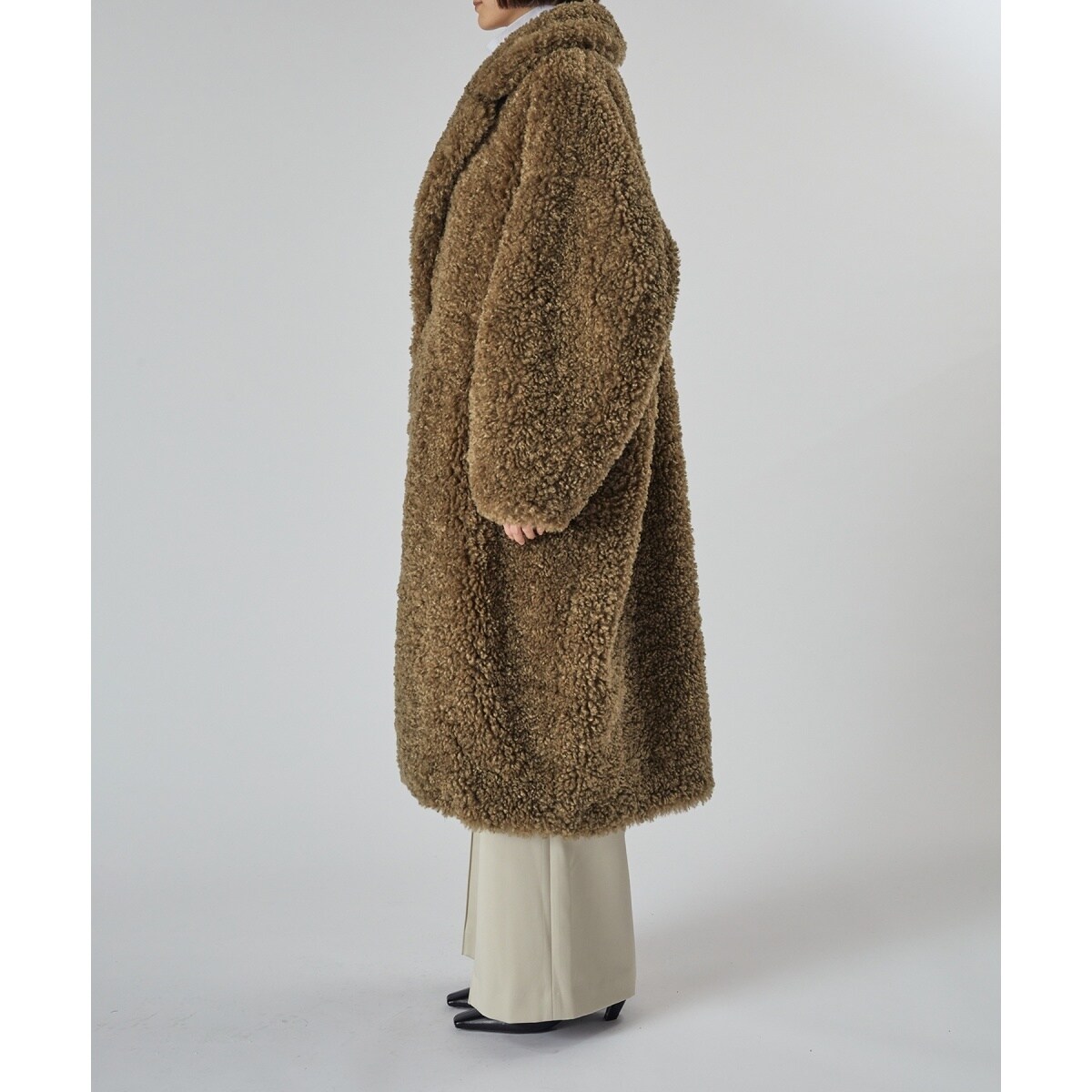 HYKE】 FAUX SHEARLING DOUBLE BREASTED COAT | アダムエロペ(ADAM ET