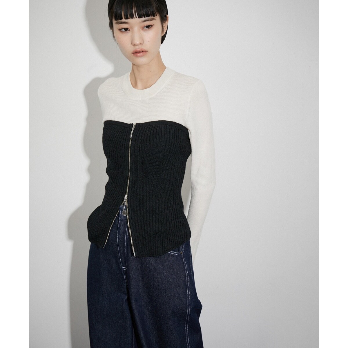 サステナブル】ウールシルクニットビスチェ | アダムエロペ(ADAM ET