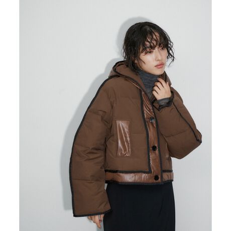 GANNI】MIX PUFFER HOODED SHORT JACKET | アダムエロペ(ADAM ET ROPE 