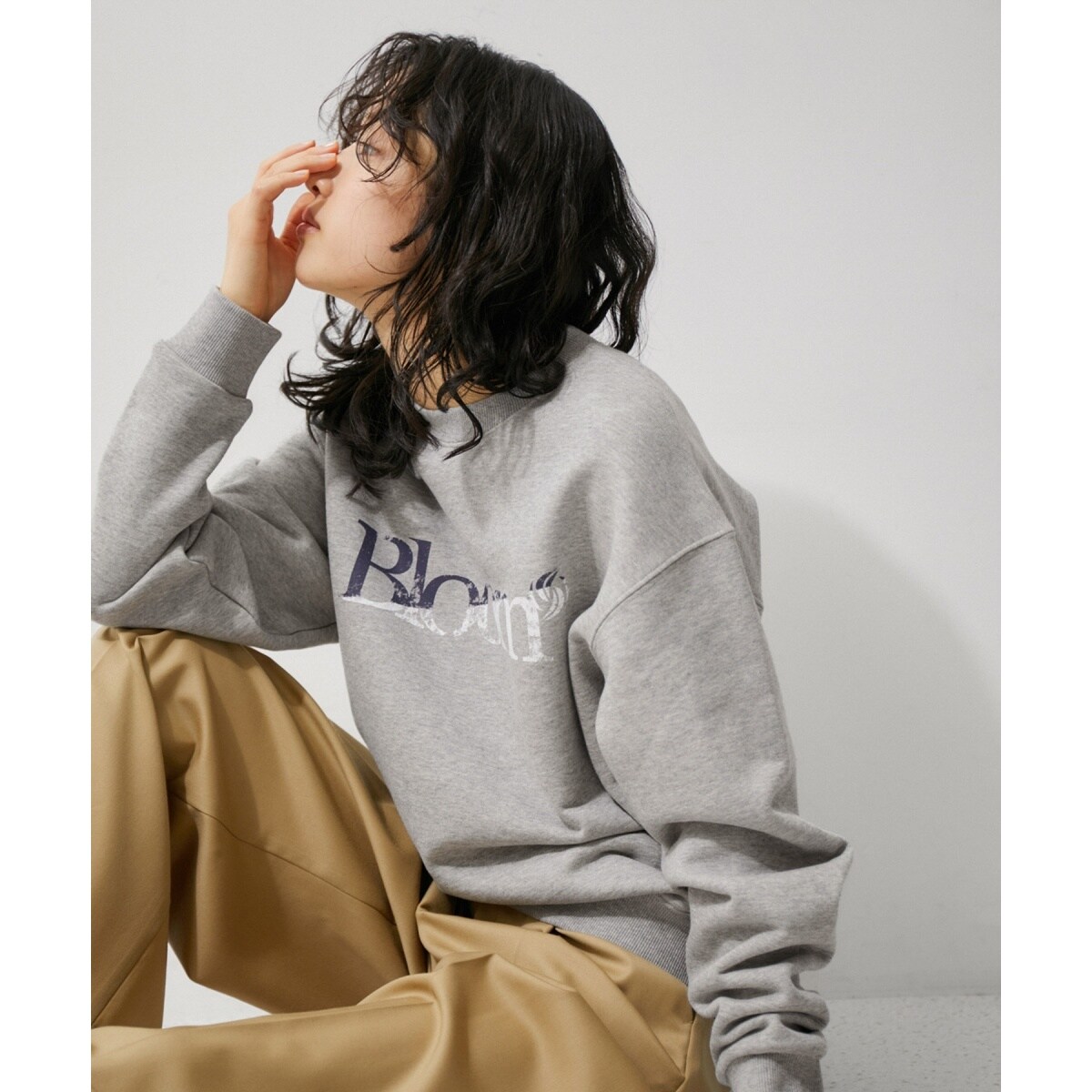 FRUIT OF THE LOOM for ADAM ET ROPE'】別注 Logo Sweat