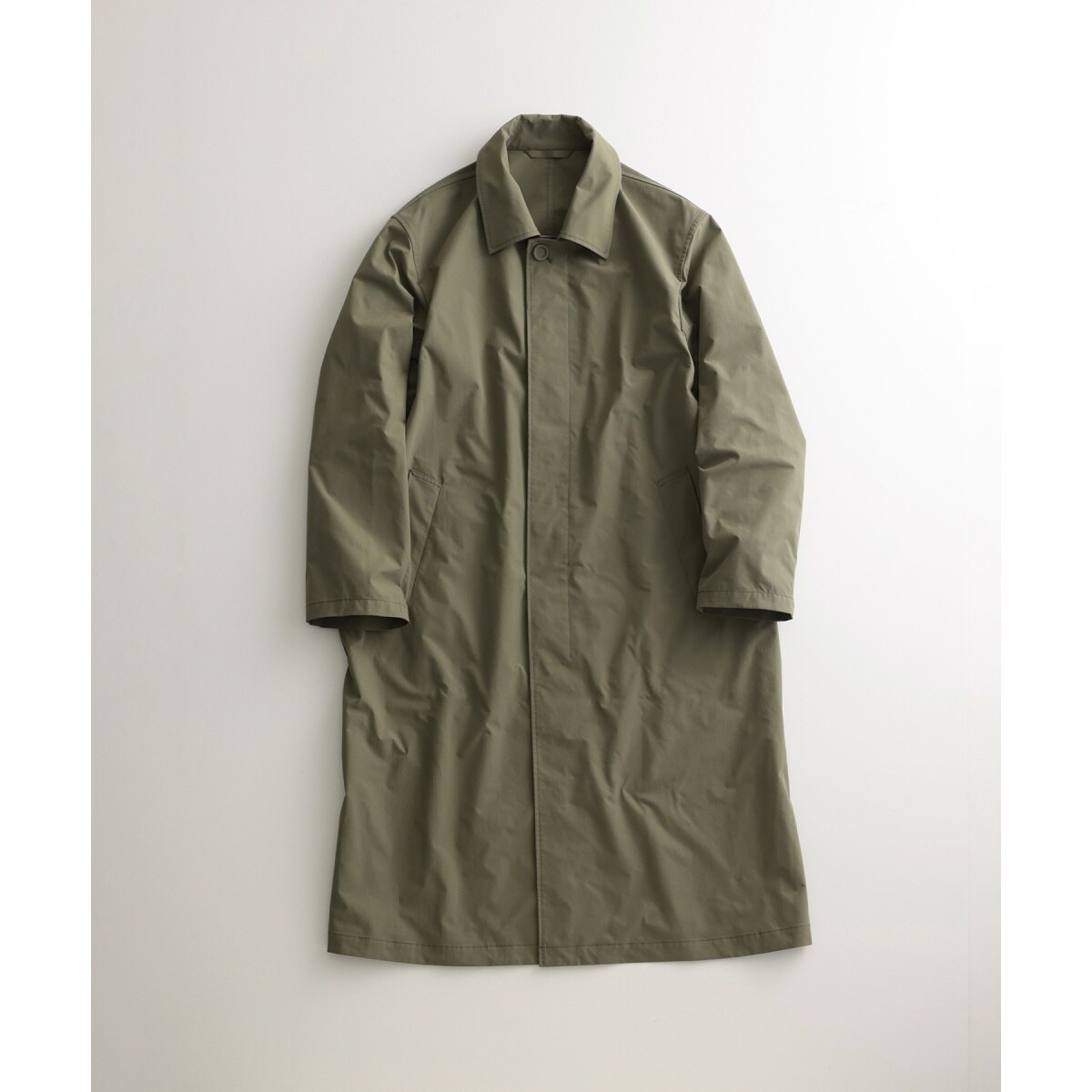 撥水 高密度ウェザー ステンカラー オーバー コート / ロングシーズン