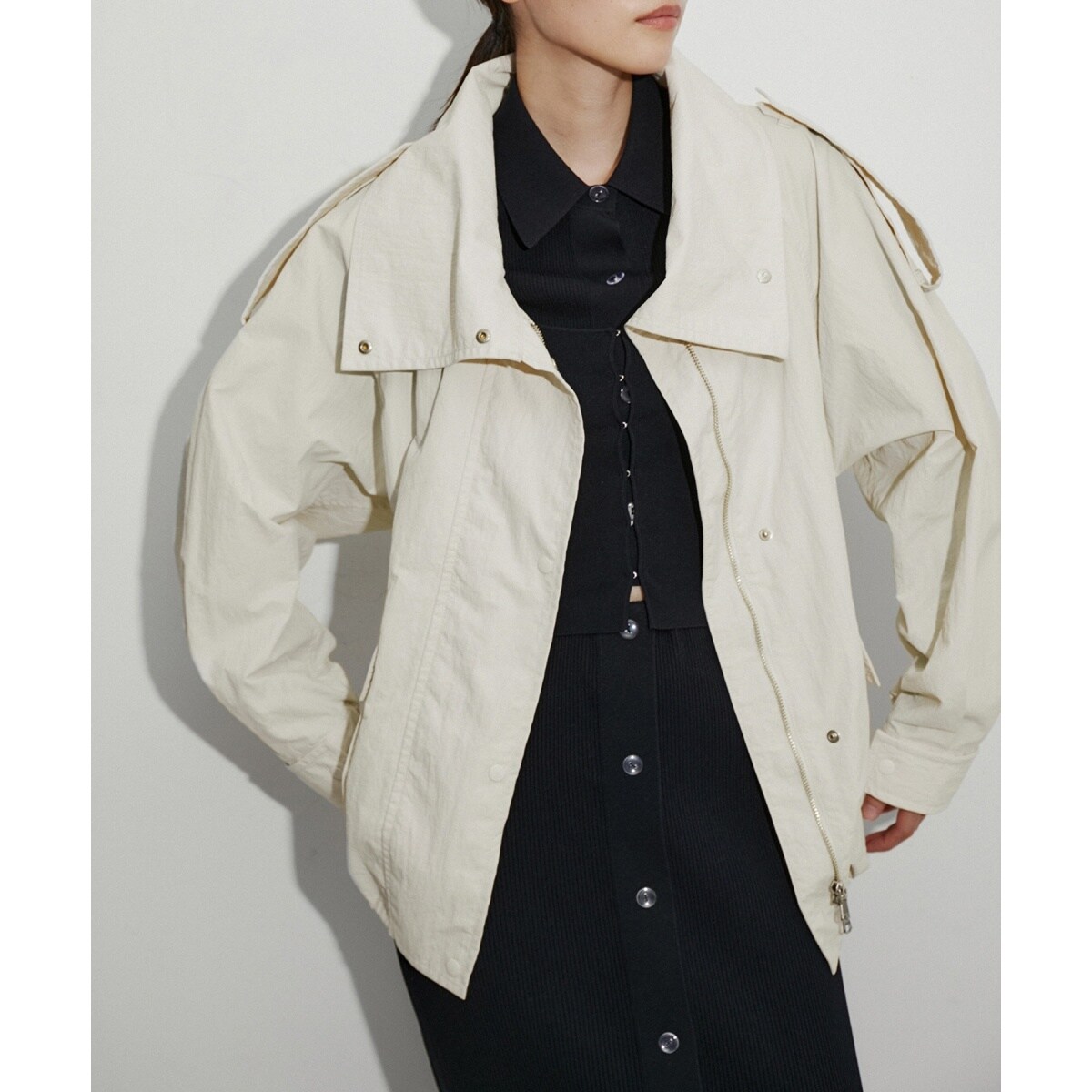 サステナブル】スタンドカラーブルゾン | アダムエロペ(ADAM ET