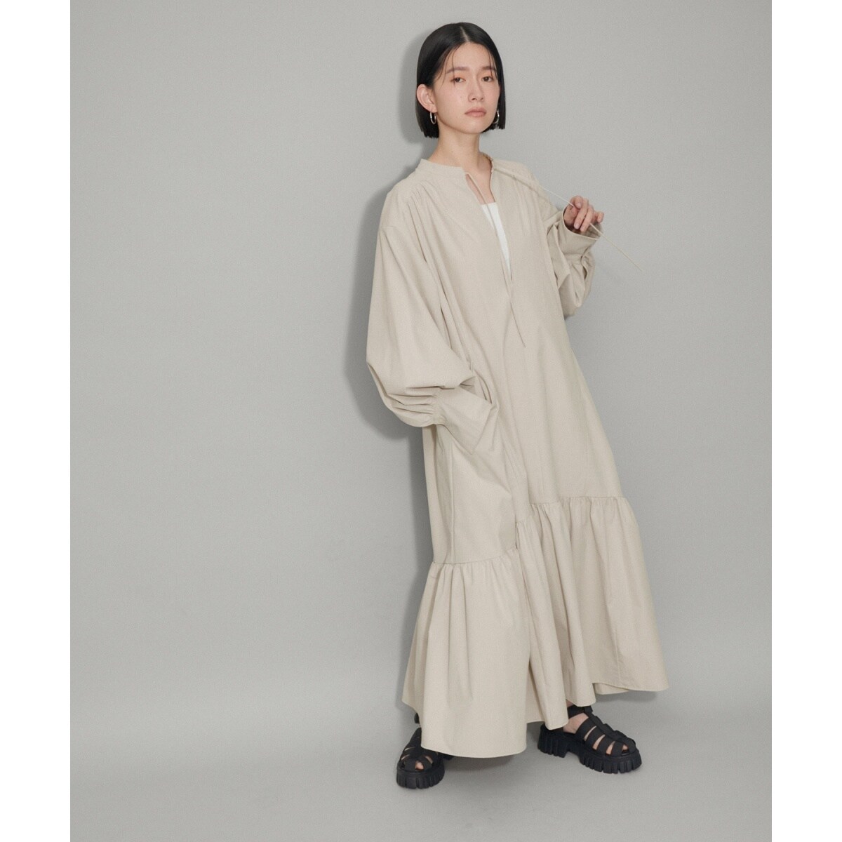 ZOZO限定・多サイズ】Aラインギャザーワンピース | アダムエロペ(ADAM