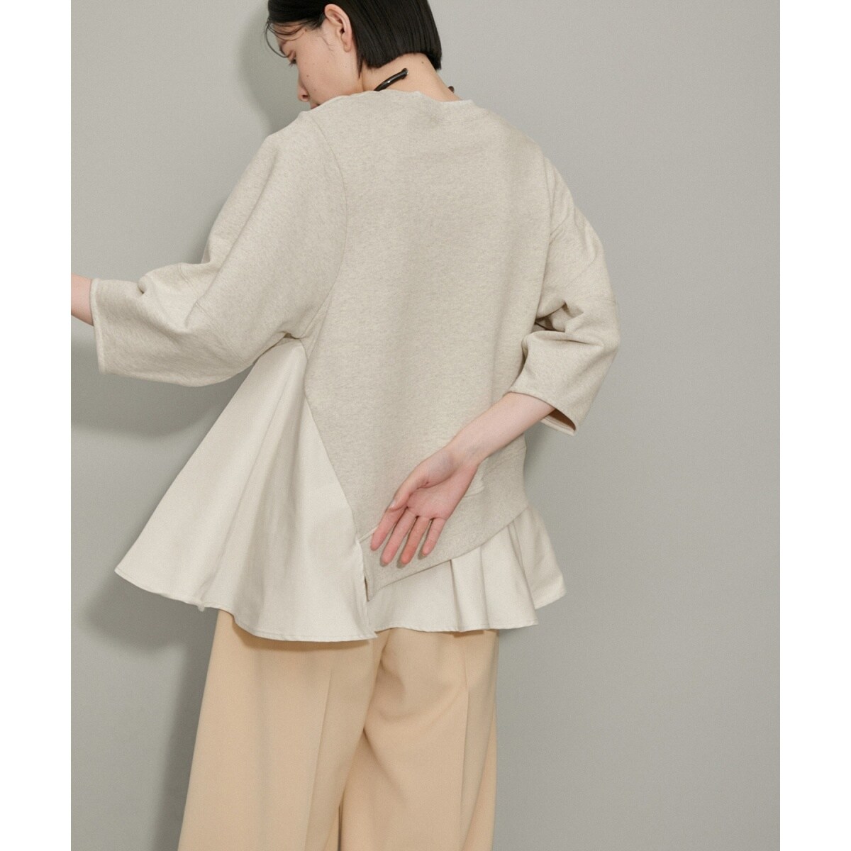 tシャツ 「サステナブル」プリーツコンビプルオーバー レディース ADAM ET ROPÉ FEMME(アダム エ ロペ ファム) / 【サステナブル
