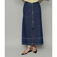 アダムエロペ(ADAM ET ROPE')の【WEB限定】フロントジップデニムスカート