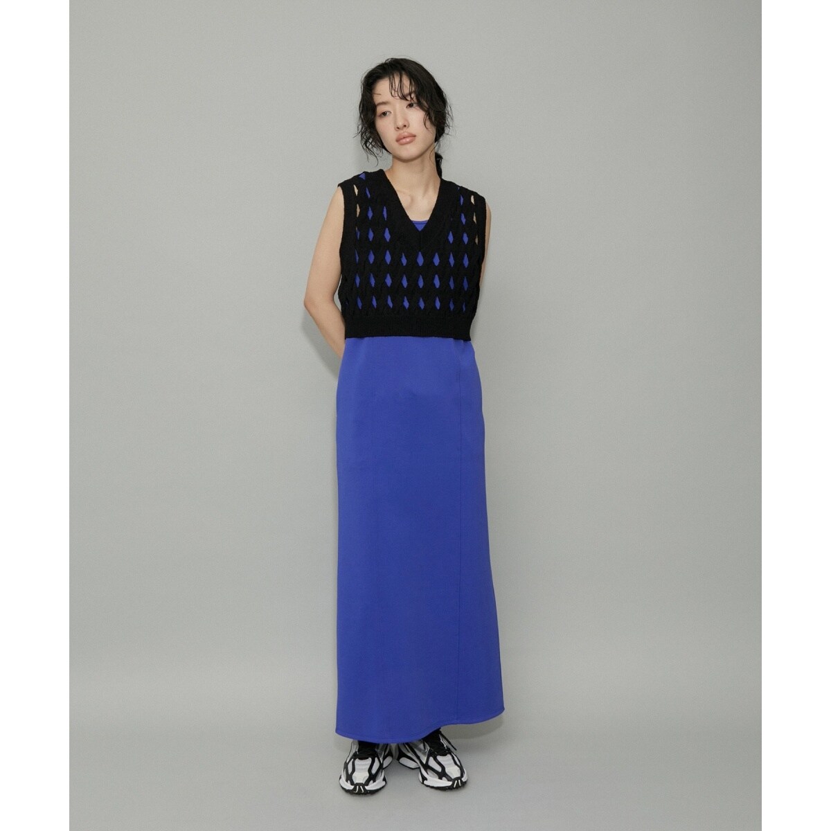 再入荷・WEB限定・セットアイテム】パターンニットジレコンビ