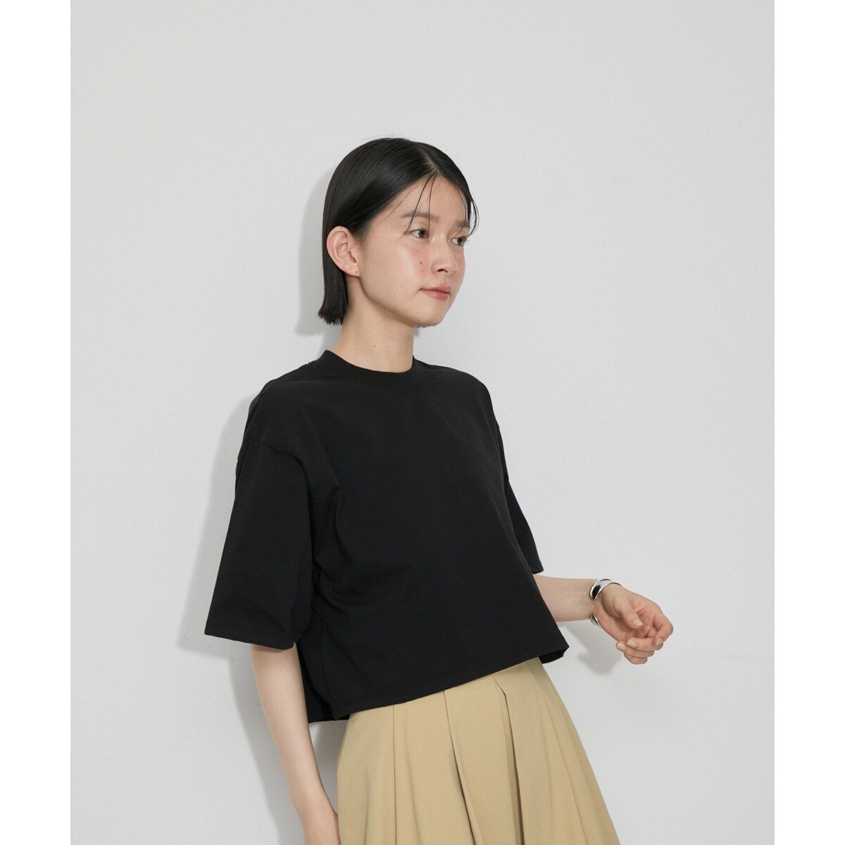 【洗える】クロップドフォルムT S/S tシャツ ADAM ET ROPE' tシャツ 「洗える」クロップドフォルムT S/S