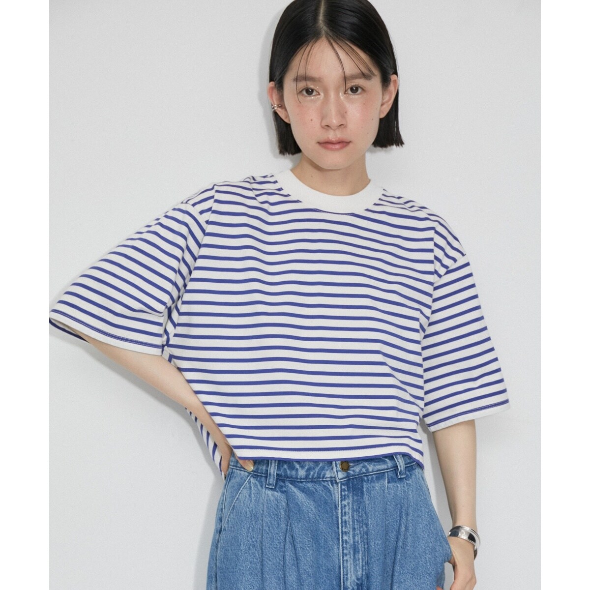 【洗える】クロップドフォルムT S/S tシャツ 洗える】クロップドフォルムT S/S | アダムエロペ(ADAM ET ROPE