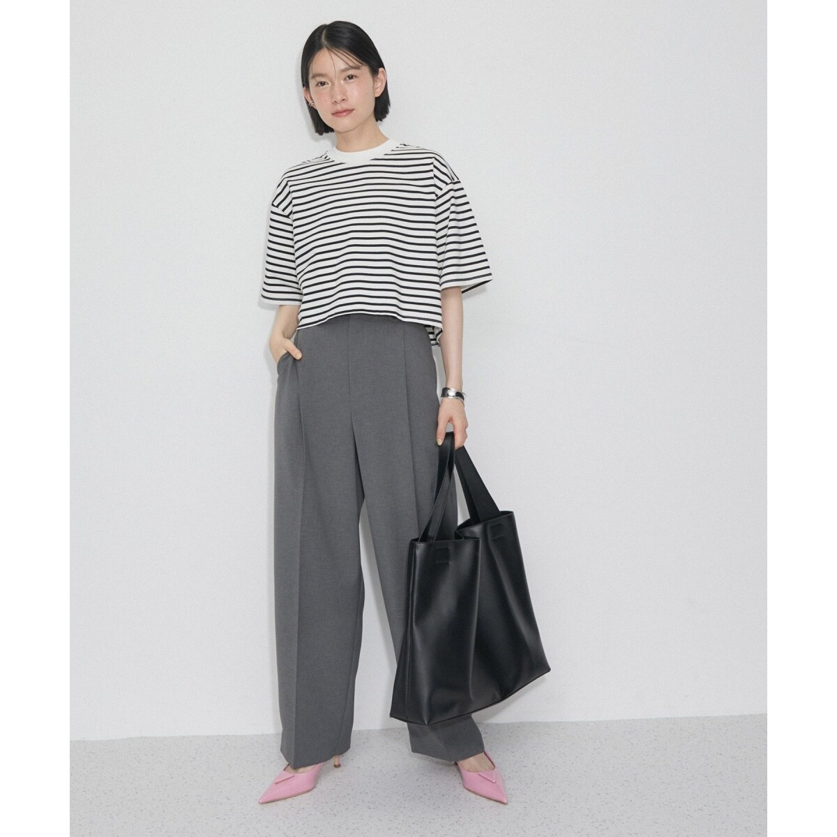 【洗える】クロップドフォルムT S/S tシャツ 洗える】クロップドフォルムT S/S | アダムエロペ(ADAM ET ROPE