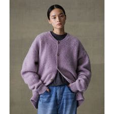 アダムエロペ(ADAM ET ROPE')の【定番】モヘアミックス オーバーサイズ クルーネックカーディガン / ユニセックス