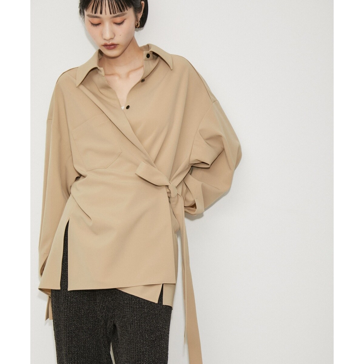 ＜ADAM ET ROPÉ ＞2WAYギャバオーバーシャツ 2WAYギャバオーバーシャツ | アダムエロペ(ADAM ET ROPE') | マルイ
