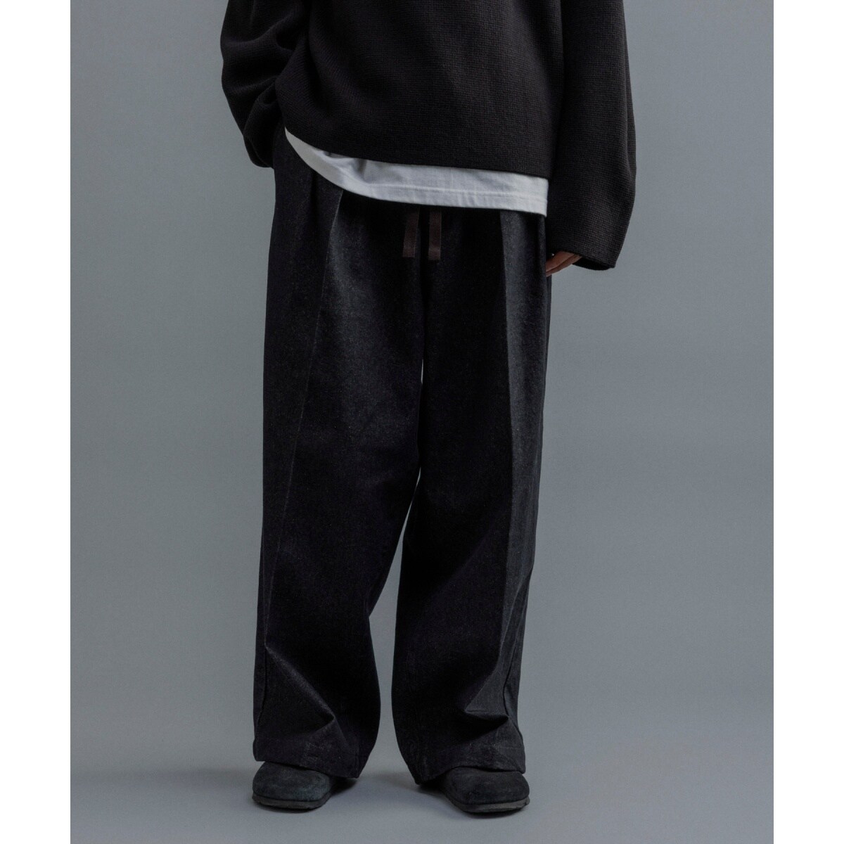 WEB限定】2タック ワイドルーズ ドカンパンツ / デニム / ロング