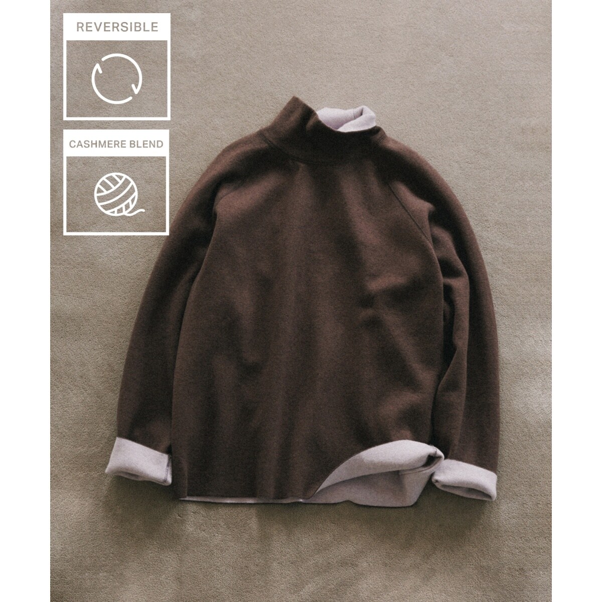 タートルネック ニット reversible heavy cotton | APPS-BICENTENARIO 