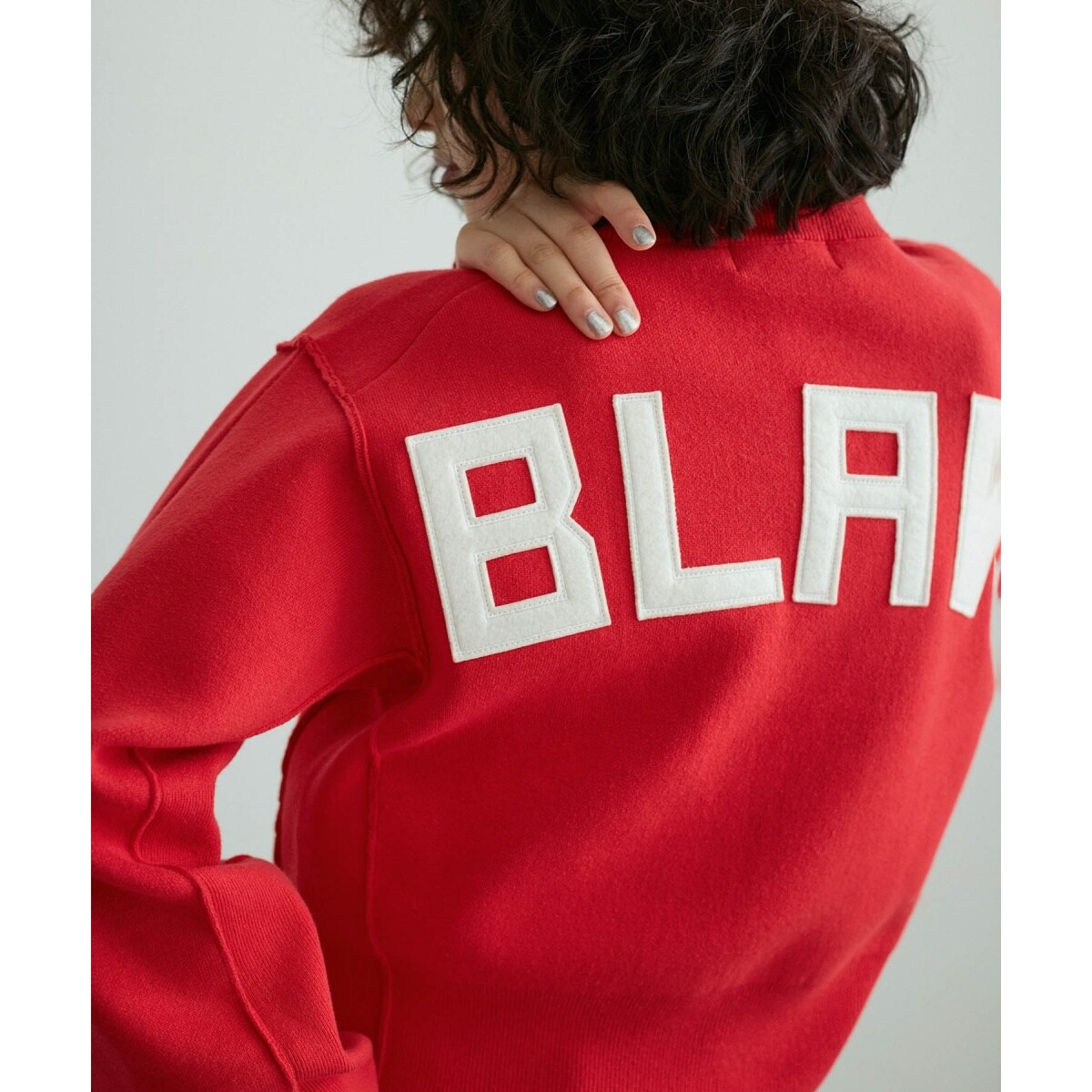 サステナブル・洗える】フェルト刺しゅうニットプルオーバー