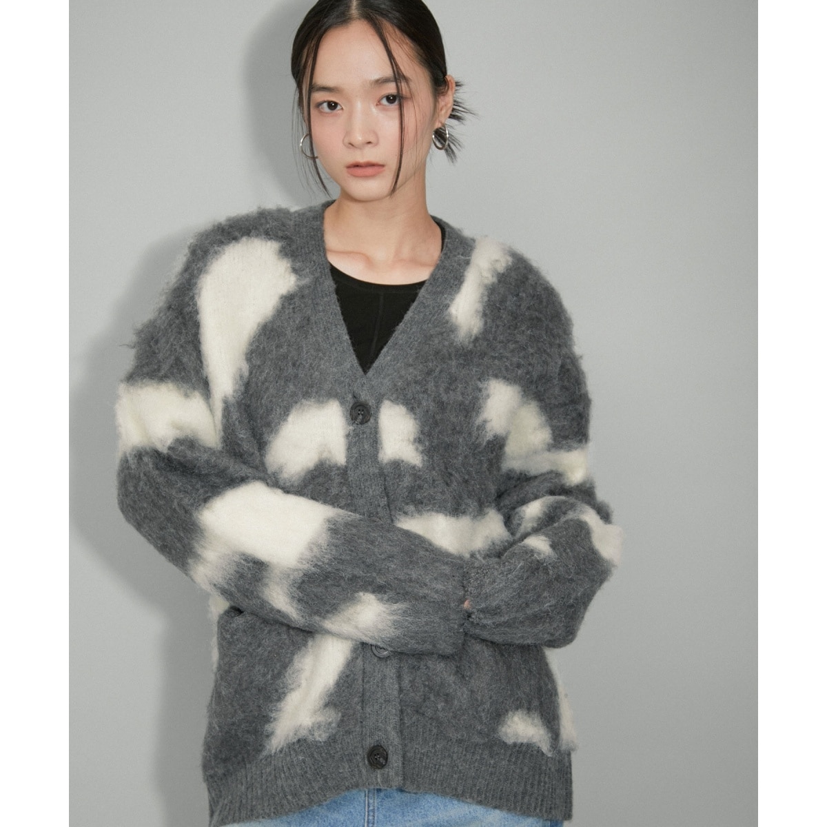 WEB限定】ファーニットVネックカーディガン | アダムエロペ(ADAM ET