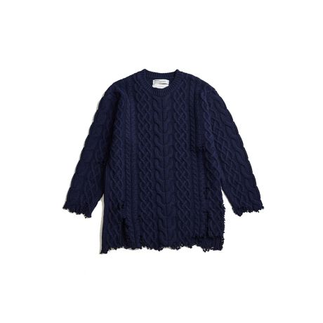 DAIRIKU Damage Cable Big Knit/A_Gy(ADAM ET ROPE')