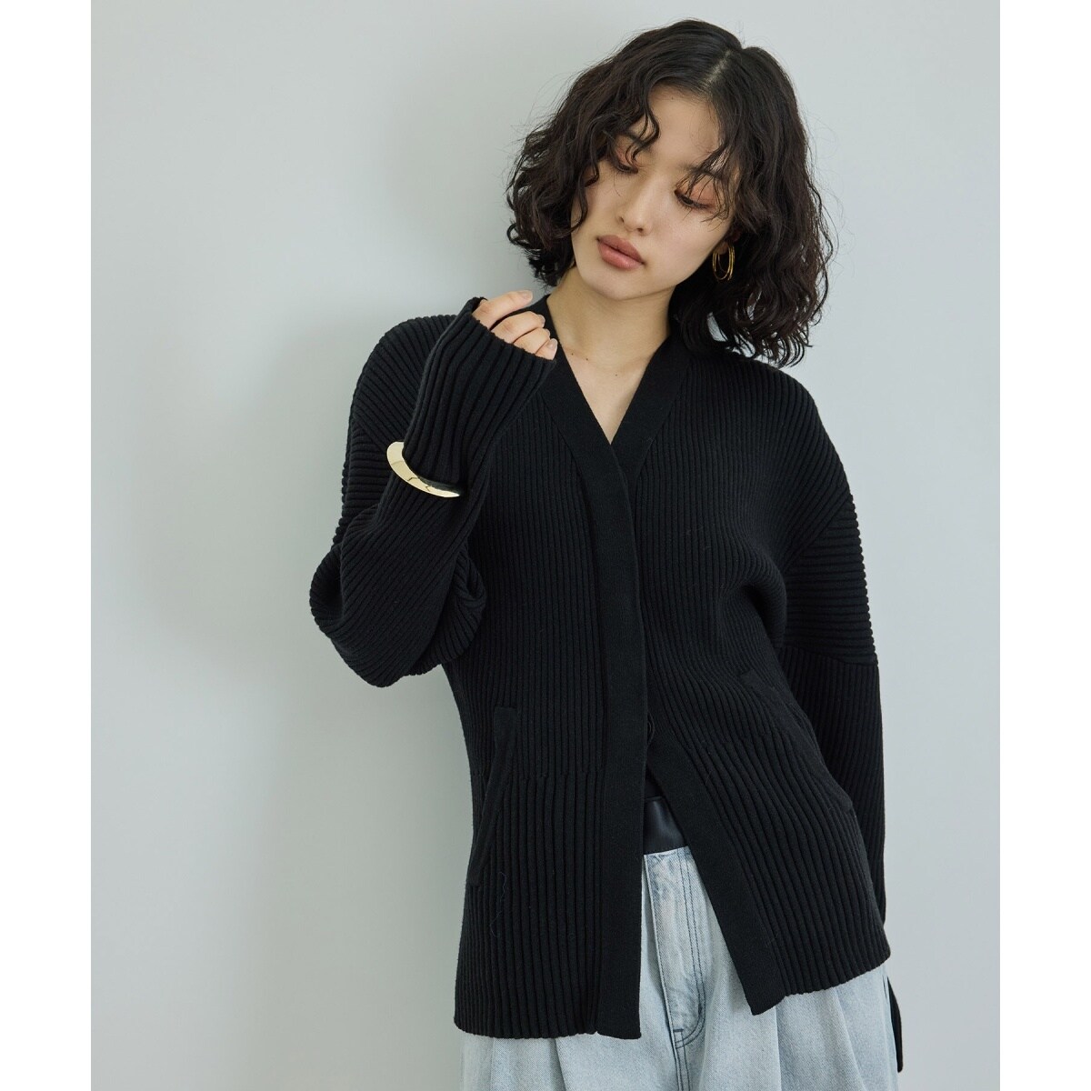 洗える】フォルムリブカーディガン | アダムエロペ(ADAM ET ROPE