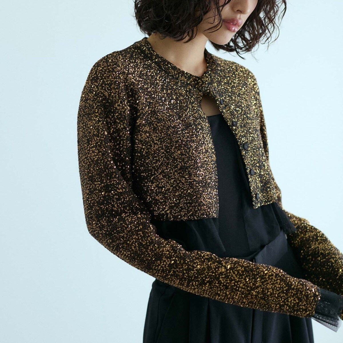 ADAM ET ROPÉ FEMME メッシュニットブルゾン